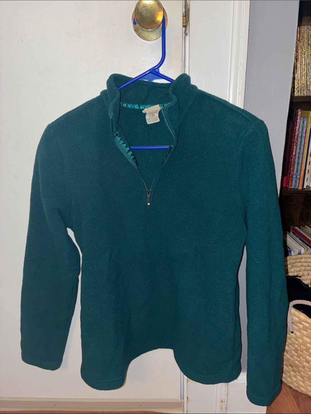 L.L. Bean Women's Dark Teal Quarter-Zip Fleece Pullover